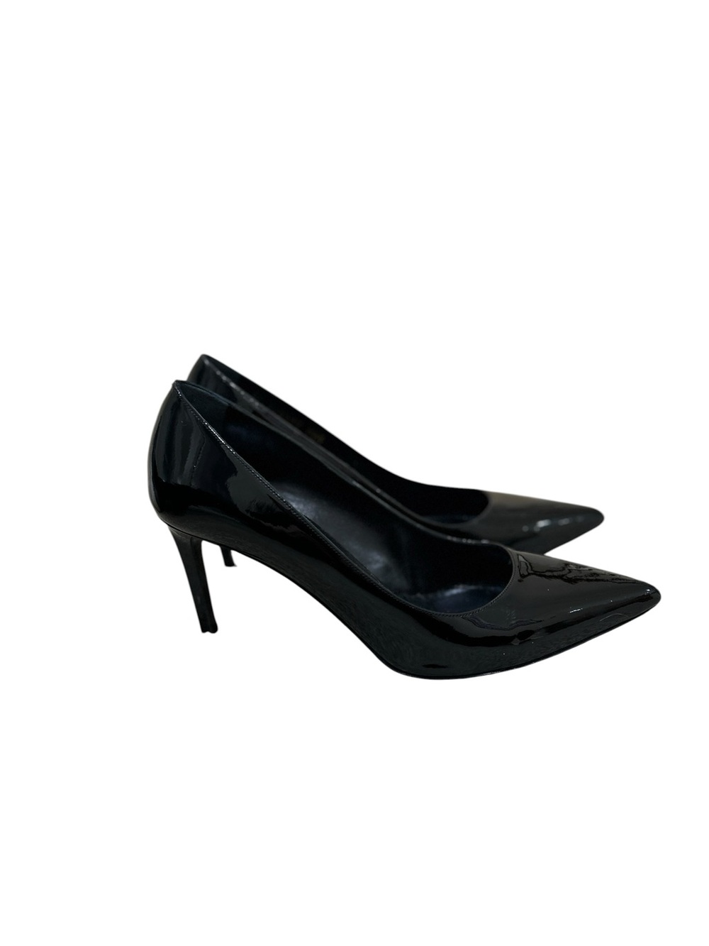 Saint Laurent Paris Patent black leather Pointed-Toe Pumps made in Italy EU38.5